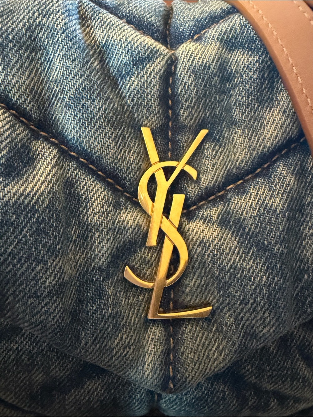 Saint Laurent Blue Denim Loulou Puffer - Picture 8 of 12